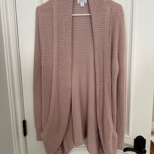 Women's Pink Knit Cardigan Sweater